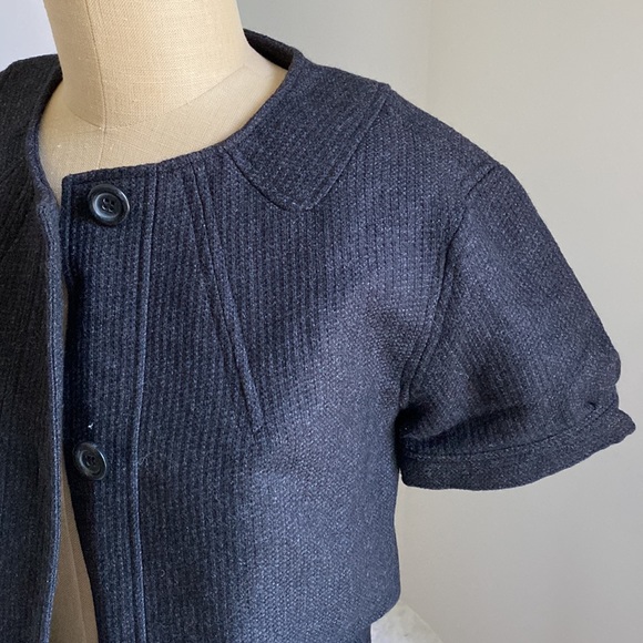 Gennera Short Sleeve Wool Tunic Length Jacket Charcoal Grey - Picture 2 of 6